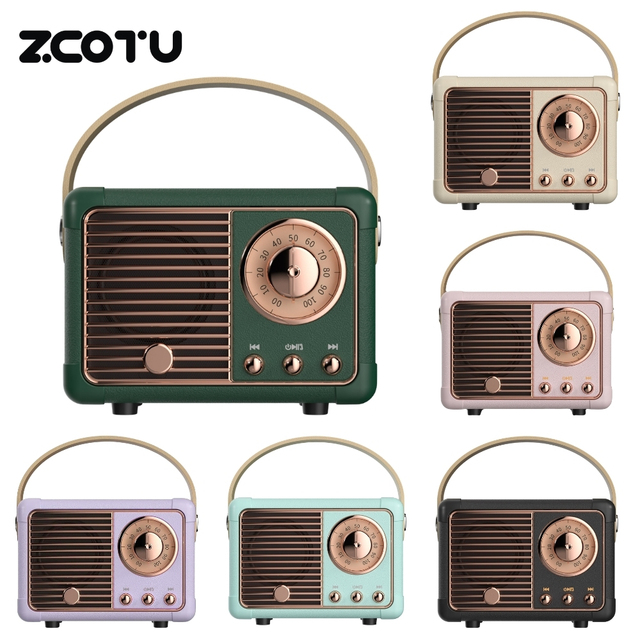 Portable Mini Wireless Radio Retro Style Speaker for Travel Kitchen Desk Bedroom Office Accessories Gifts