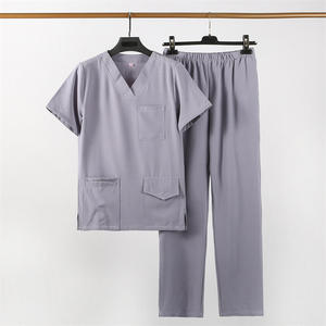 Tenues médicales extensibles de haute qualité avec logo personnalisé, col en V, pour femmes et hommes, ensemble de blouses et uniformes médicaux - Product Image 2