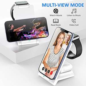 Cargador inalámbrico rápido portátil 3 en 1 para iPhone Apple Watch <span class=keywords><strong>AirPods</strong></span> Cargador inalámbrico rápido - Product Image 5