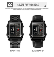 SKMEI 1868 Jam Tangan Led Digital Pria, Gelang Baja Tahan Karat Olahraga
