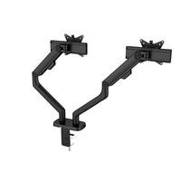 Support d'écran double bras articulé 32 pouces avec inclinaison à 90 degrés, ressort à gaz et rotation à 360 degrés, VESA 75x75/100x100 pour PC (vente en gros)