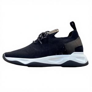 ALIAS MAE Chaussures de course légères à lacets pour hommes en cuir véritable respirant, motif géométrique en maille, logo brodé, antidérapantes - Product Image 4