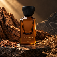 Flacons de parfum carrés en verre givré de luxe avec logo personnalisé, 5 ml/100 ml, avec pulvérisateur à pompe sérigraphié et diffuseur à bâtonnets