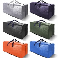 Lot de 6 sacs de rangement pliables transparents et imperméables avec poignée renforcée, capacité 40L, pour couvertures, vêtements, jouets, gain de place dans le placard