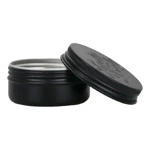 50g 80g 100g 200g Cosmetic Matte Black Aluminum Tin Jar For Cream