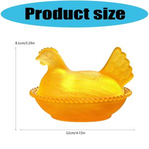 Stoples Permen Bentuk Ayam Kaca Vintage Warna-warni, Wadah Penyimpanan Dekoratif untuk Dapur Rumah - Product Image 6