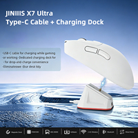 Ratón Inalámbrico para Juegos JINMS X7 Ultra, PAW3395 26000DPI, Tri-Modo, Ergonómico, RGB, Recargable, Óptico, para PC, FPS, Esports