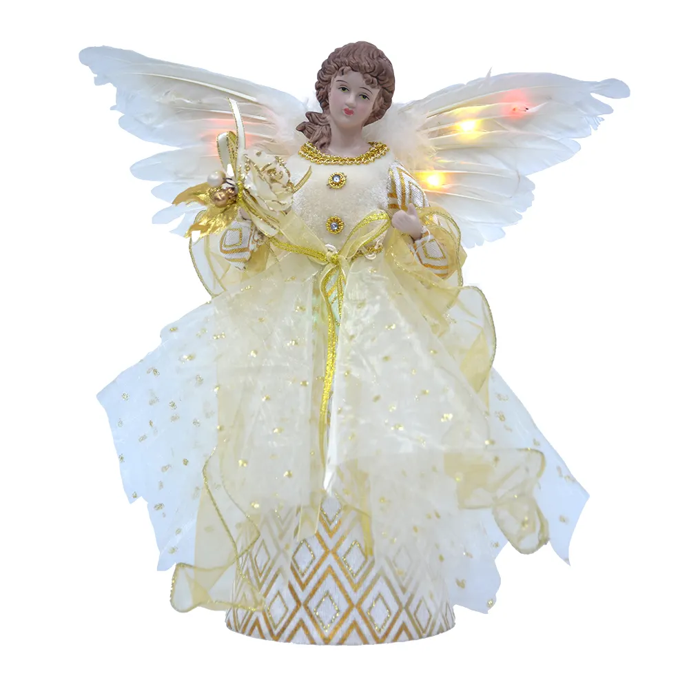Hot sale LED light Christmas Angel Ornaments Decorations Tree Top Doll Xmas Festival Holiday new christmas decoration