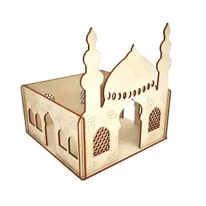 Ramadan Laser Cut DIY Assembled Wooden Ramadan Mubarak Mosque Decoration