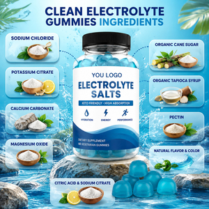 Gomitas Electrolíticas Veganas Orgánicas Aptas para Dieta Keto, Fórmula de Hidratación Deportiva para Adultos, Sin Calorías, Sin Azúcar, Minerales - Product Image 2