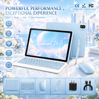 Tablet PC Android 16 10,1 Inci, RAM 3GB, ROM 64GB, Layar 1280x800 untuk Bisnis dengan Aksesoris Lengkap