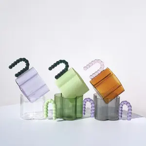 Handgemachte minimalist ische Glas-Tee tasse mit Griff für Back to School Handgrip Design