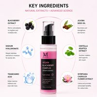 Sérum Visage Coréen Anti-Âge Éclaircissant à l'Acide Hyaluronique et à l'Essence de Mûre Végétalienne OEM, Soin de la Peau à la Centella et Vitamine C