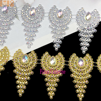 Nouvelle Arrivée 2025 – Dentelle à Chaîne de Diamants Cousue Main DIY de 4,5 Mètres, Garniture de Scène en Strass, Type Franges, En Stock