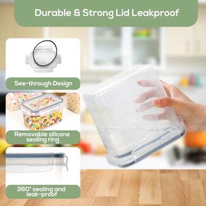 Özel gıda dereceli istiflenebilir mikrodalga şeker TAHIL PİRİNÇ aperatif hava sıkı kiler buzdolabı mutfak plastik gıda saklama kabı - Product Image 3