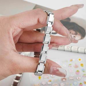 Pulsera de módulo italiano en corazón de acero inoxidable y gancho cuadrado, accesorios y componentes de joyería y reloj DIY elásticos suaves - Product Image 5