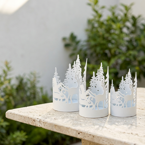 Últimos modelos en oferta: Portavelas votivas de metal con diseño navideño 2026 para decoración del hogar - Product Image 5