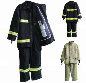Ensemble de combinaison de pompier NOMEX haute performance Fangzhan |   Équipement d'urgence ignifuge, imperméable et résistant à la chaleur Jaune/Bleu foncé - Product Image 1