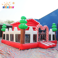 Château gonflable de Noël avec trampoline, en PVC commercial certifié CE, facile à installer pour usage commercial