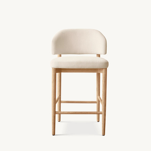 Tabouret de comptoir en bois de style moderne pour la cuisine villa club, design pour la restauration à usage commercial, comptoir de bar et <span class=keywords><strong>chaise</strong></span> en tissu - Product Image 2