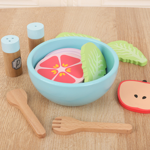 Jouet de <span class=keywords><strong>cuisine</strong></span> pour enfants en bois naturel résistant à l'usure, non toxique, écologique, pour fruits et légumes, <span class=keywords><strong>simulation</strong></span> de salade, jeu de rôle, jouet éducatif - Product Image 2