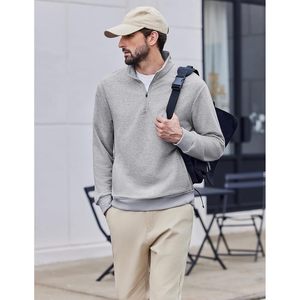 FOXA Mens Quarter Zip Pullover Long Sleeve Sweatshirt With Pockets Thermal Midweight Relaxed Fit - Product Image 3