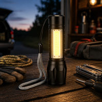 Lampe torche LED COB en alliage d'aluminium, rechargeable par USB, zoomable, mini lampe de poche avec clip pour situations d'urgence, cadeau