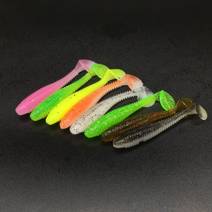 Vente en gros <span class=keywords><strong>de</strong></span> leurres souples en PVC à queue en T <span class=keywords><strong>de</strong></span> 5,5 cm, à nervures, pour la pêche au bar en <span class=keywords><strong>eau</strong></span> douce, en <span class=keywords><strong>eau</strong></span> salée, en <span class=keywords><strong>mer</strong></span> et en rivière - Product Image 4