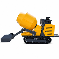 Nouvelle bétonnière diesel mini portable sur chenilles avec engrenage 500L, petite bétonnière auto-chargeante