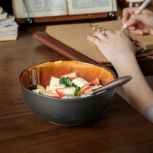 Plato de cena rústico de fábrica, <span class=keywords><strong>vajilla</strong></span> de porcelana esmaltada azul, <span class=keywords><strong>vajilla</strong></span> de gres de cerámica, platos de sopa de 9 pulgadas - Product Image 6