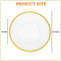 Assiettes de présentation tissées transparentes argentées brillantes, style floral métallique champagne, pour événements et mariages
