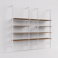 Étagère murale pour salon de beauté moderne, en bois et métal, personnalisable, facile à assembler, pour les soins de la peau et le maquillage