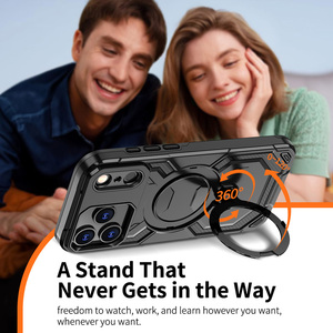 Ốp lưng chống sốc tích hợp giá đỡ và hỗ trợ sạc không dây bằng TPU cho <span class=keywords><strong>iPhone</strong></span> 17 16e 15 14 13 17Air 17 Pro Max, màu đen, mặt sau từ tính - Product Image 5