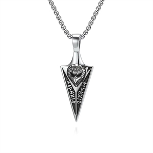 Collar con Colgante <span class=keywords><strong>de</strong></span> Acero Inoxidable 316L Antideslustre, Diseño <span class=keywords><strong>de</strong></span> la Lanza Gungnir <span class=keywords><strong>de</strong></span> Odín con Cuervo y Runas Nórdicas, para Hombre - Product Image 4