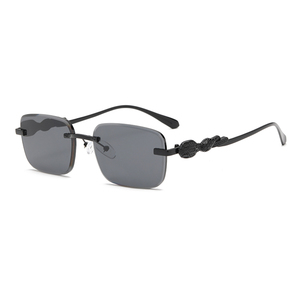 Gafas de Sol Rectangulares <span class=keywords><strong>BOOM</strong></span> 2021, Montura Metálica con Diseño de Cabeza de Leopardo, Sin Marco, para Hombre y Mujer, Gafas de Sol Cuadradas para Verano - Product Image 1