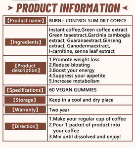 Café en poudre pour <span class=keywords><strong>régime</strong></span> minceur Burn Control Slim pour adultes, café vert, perte de poids, graisse du ventre, saveur de fruits, goût neutre, boîte - Product Image 5