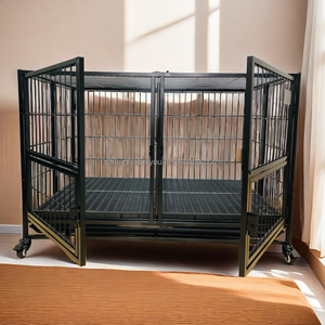 กรงสุนัขพับได้แบบซ้อนได้กรงเหล็กและโลหะพร้อมพื้นระบายน้ำพลาสติก - Product Image 2