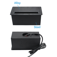 Caja de Conexiones de Sobremesa, 4 Tomas de Corriente Universales Estándar, 1 Puerto de Red, Color Negro