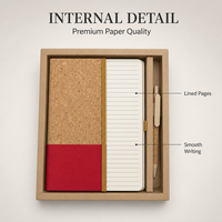 Coffret Cadeau d'Entreprise Personnalisé : Carnet en Liège Écologique A5 Ligné 120 Pages, Stylo et Papeterie Professionnelle Personnalisée Imprimée UV
