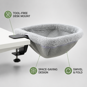 <span class=keywords><strong>Hamaca</strong></span> para Gatos Montada en Escritorio, Giratoria, Ahorra Espacio, Malla Transpirable, Lavable a Máquina, Cama para Gatos <span class=keywords><strong>de</strong></span> Piel Sintética para Oficina y Hogar - Product Image 3