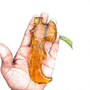 Hache en verre jaune taillée à la main - Couteau rituel de style obsidienne, lame en cristal, décoration d'autel spirituel - Product Image 1