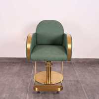 Fauteuil de Barbier en Cuir Gris Hydraulique Inclinable Durable pour Salon de Coiffure et Salon