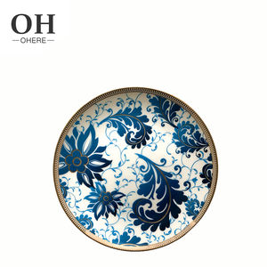 Vaisselle en porcelaine motif oiseau du arc-en-ciel, service de table avec fleurs bleues, assiettes vintage pour <span class=keywords><strong>mariage</strong></span>, dîner pour décoration d'hôtel - Product Image 4