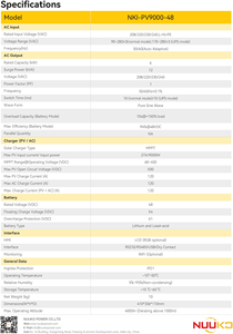 NUUKO Onduleur solaire hybride 120v/240v 6kw/8kw/<span class=keywords><strong>10kw</strong></span>/12kw String <span class=keywords><strong>Edge</strong></span> DC AC 60hz Fréquence MPPT Contrôleur 48vdc Batterie - Product Image 4