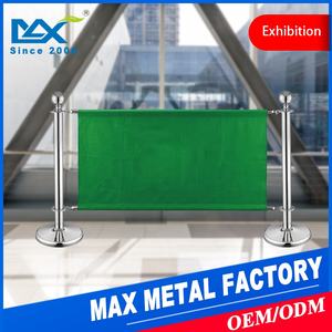Guangzhou MAX müze sergi yassı paslanmaz çelik üst reklam afişi Stanchion/kafe bariyer trafik bariyerleri Metal - Product Image 4