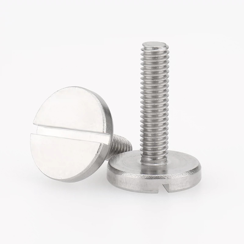 Viti A Testa Piatta Acciaio Inox 304 - Grandi Tondo Scanalato - Metriche M2 M3 M4 M5 M6 - Lunghezza 3-20mm