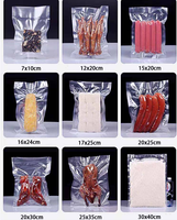 En stock, sacs d'emballage en plastique en vrac, sacs en nylon PA/PE de qualité alimentaire, emballage de poche, scellage en relief, sacs de conservation sous vide pour aliments