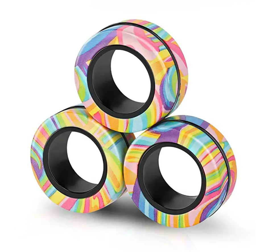 Colorful Decompression Magnetic Magic Ring Durable Anti-Stress Hand Spinners Fidget Toy