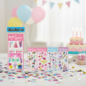 Adesivi Gonfiati 'Buon Compleanno' all'Ingrosso, Adesivi Decorativi per Feste e Celebrazioni, Regali Promozionali - Marca Peiyong - Product Image 3