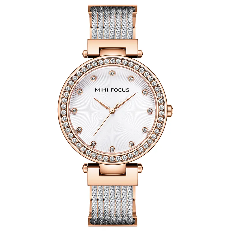 Relojes para mujer Quarzuhren Dame 3 Hand Vintage Frau Uhr Diamant dekorieren Mini Focus 0423 Uhr Geschenkset für Frauen